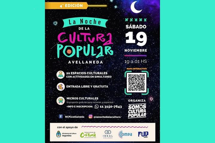 Flyer Noche cultura popular