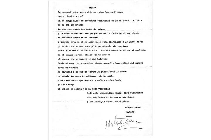 Poema de Martha Ferro