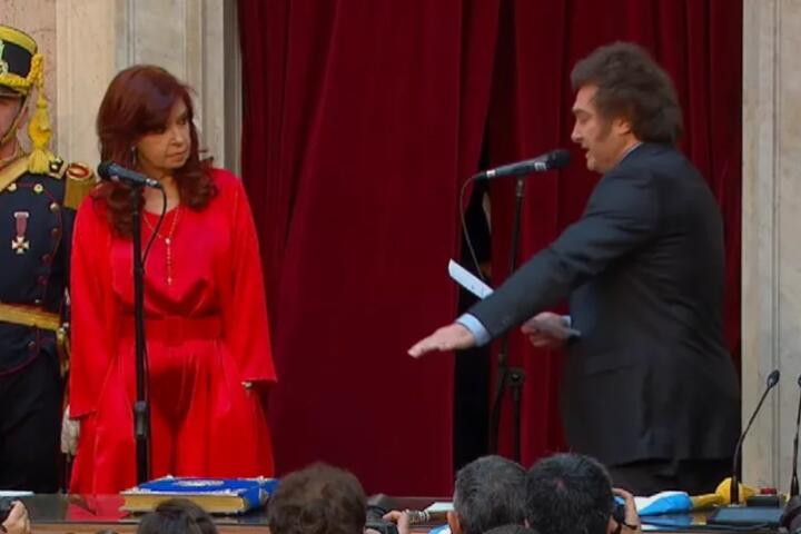 Cristina Fernández y Javier Milei en 2023