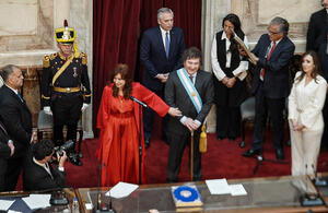 Cristina y Milei en el Congreso el día de la asunción presidencial 2023